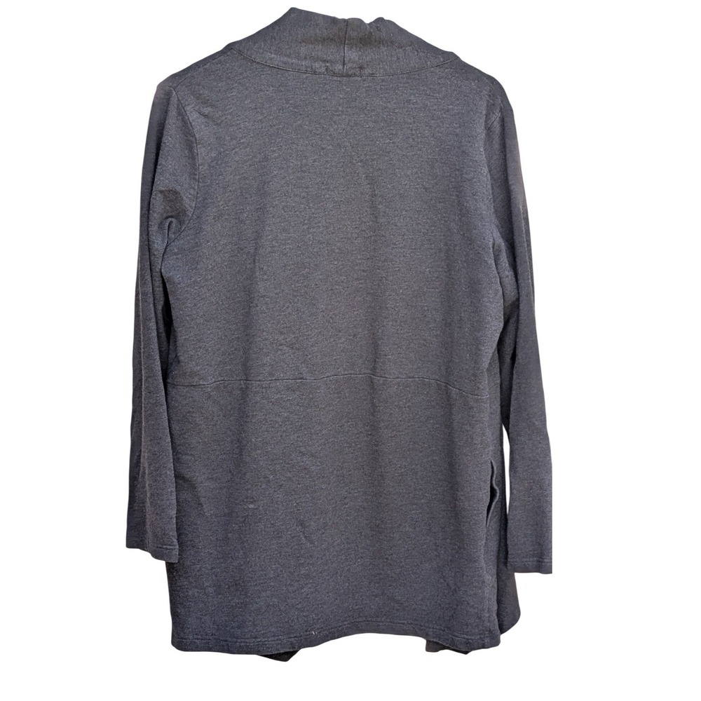 Pure Jill J. Jill Charcoal Gray Open Front Cardigan Sweater Pockets Medium - Picture 4 of 4